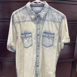 Men’s short sleeve Calvin Klein Jeans acid wash denim shirt excellent condition